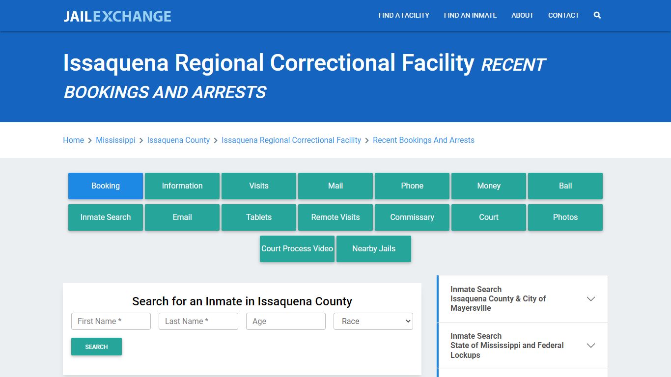 Issaquena Regional Correctional Facility Recent Bookings And Arrests