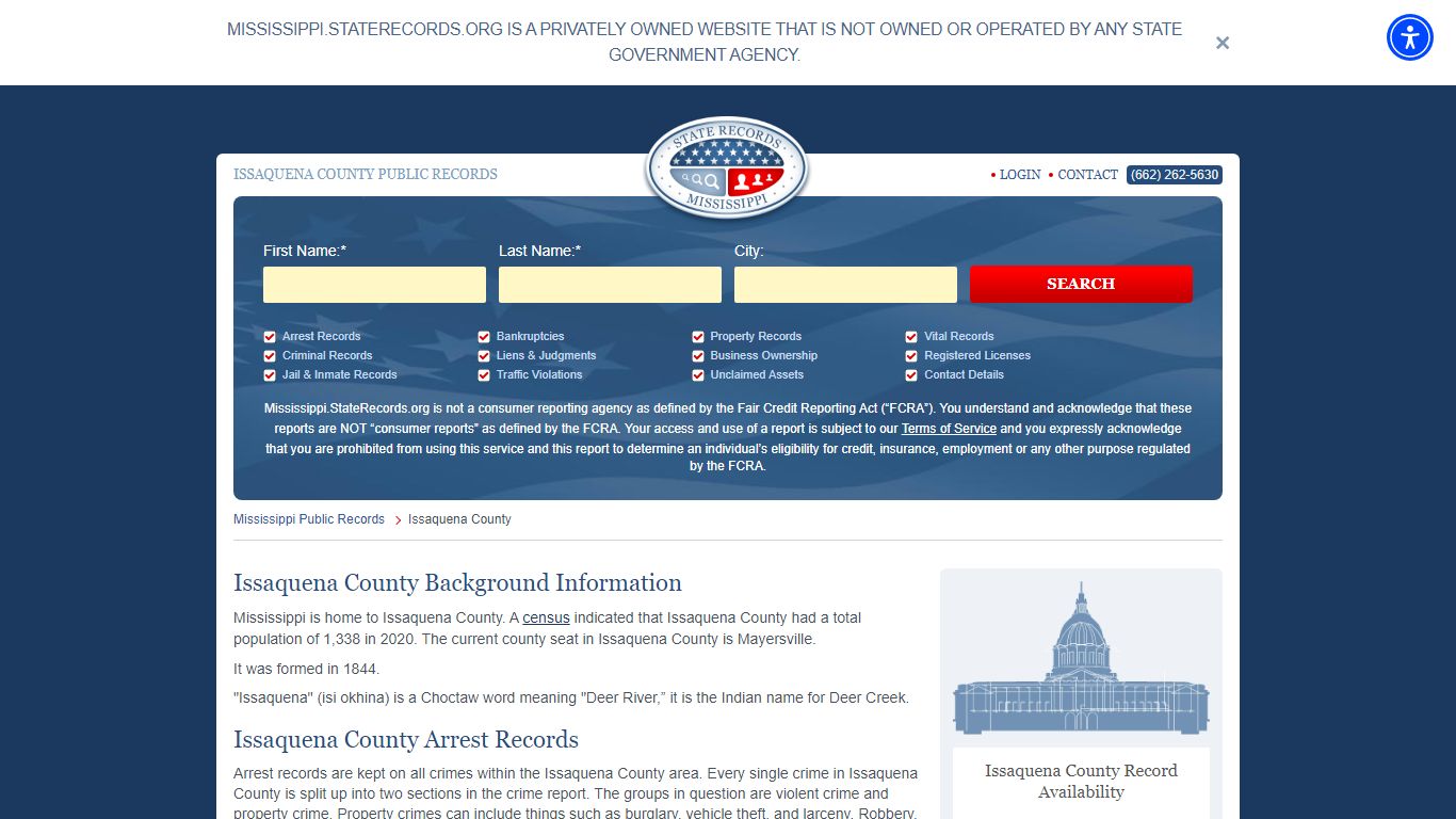 Issaquena County Arrest, Court, and Public Records | StateRecords.org